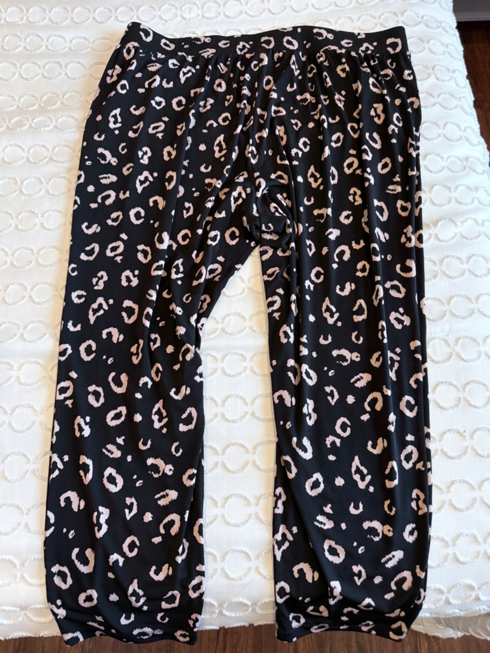 Black Trouser Pants with Leopard Print - Picture 2 of 3